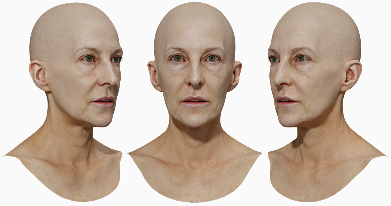 Older Woman Caucasian Rendered Model